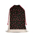 thumbnail image 3 of Christmas Bags Drawstring,Black Christmas Cherry Pattern Large Xmas Christmas Gift Bags,Reusable for Xmas and New Year Party Favors and Supplies,27.6" X 19.7", 3 of 6