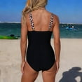 thumbnail image 5 of Duqingm Swimming Suits for Women One-Piece Swimsuits Solid Color Bikini One Piece Swimsuit V Neck One Piece Womens Swimwear Coffee,L, 5 of 5