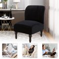 thumbnail image 6 of CJC Velvet Accent Chair Cover, Stretch Armless Chair Cover Slipper Chair Slipcover Furniture Protector with Elastic Bottom (Black), 6 of 7