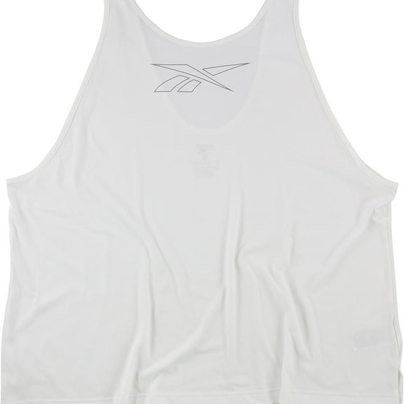 Reebok Womens Logo Tank Top, White, Plus Size, 1X/16W