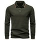 thumbnail image 1 of pstuiky camisa de manga larga para hombre, Blusa/camisa de manga larga con cuello vuelto y botones ajustados para hombre Tops casuales para hombres xl, 1 of 3
