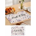 thumbnail image 6 of Cotton Linen Red and Blue Stars Placemat Fourth of July Placemats Set of 6, Retro Stars Fireworks Non-Slip Table Mats for Dining Table,12x18 Inch Heat Insulation Patriotic Place Mats, 6 of 6