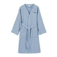 thumbnail image 2 of Lacoste Classic Pique 100% Cotton Bath Robe for Men & Women, One Size Fits Most, Sky, 2 of 8