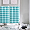 thumbnail image 4 of Brown White Plaid Kitchen Curtain 63 Inch Length Small Short Cafe Tiers Curtains Drape, Gradient Geometric Buffalo Checkered Window Treatment Rod Pocket Drapery Panels Curtains, 52x63, 4 of 5