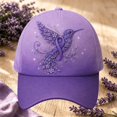thumbnail image 2 of MuXiKeJi Clothes Ribbon Cancer Survivor Hat, Floral Hummingbird Awareness Baseball Cap for Women Gift, 2 of 4