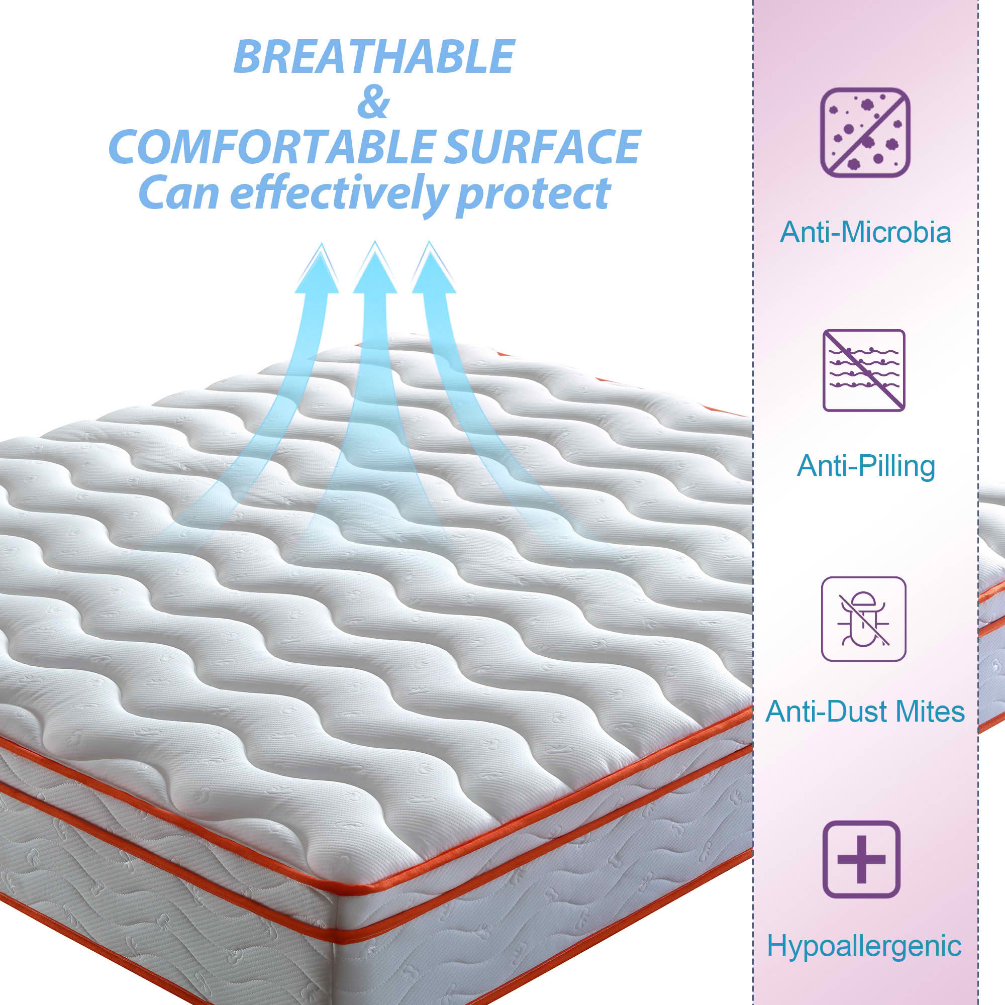 MAYEERTY Medium Hybrid Innerspring Mattress in a Box, CertiPUR-US Certified Pocket Spring Pressure Relief Motion Isolation