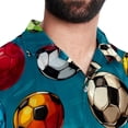 thumbnail image 5 of Football Men's Short Sleeve Hawaiian Print Button Down Beach Shirt, 5 of 6
