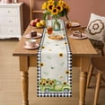 thumbnail image 2 of Sunflowers Table Runner - 90 Inch Long Spring Farmhouse Country Truck Leaf Black Plaid Cotton and Linen Blended Dress Scarves Farmhouse Table Runner for Kitchen Dining, Coffee Table, 13" x 90", 2 of 8