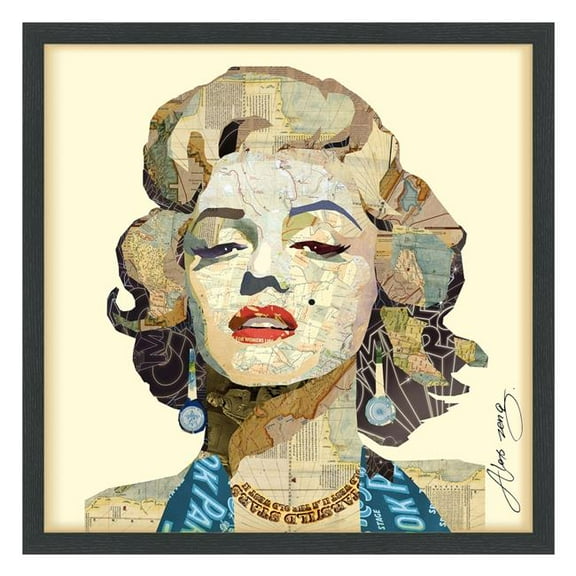 Empire Art Direct 'Homage to Marilyn' Alex Zeng's dimensional collage,under glass & a black shadow box frame