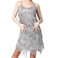 thumbnail image 2 of Vestido de mujer con lentejuelas y flecos, vestido de baile de los años 20, vestido suspendido latino 3XL, 2 of 8
