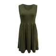 thumbnail image 4 of JIAYUE Women's Dress Above Knee Casual Sleeveless Solid Color Tank With V Neck Fit And Flare For Daily Outings Trendy Female Dresses, 4 of 4