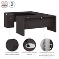 thumbnail image 2 of Bestar Logan 65W U Shaped Desk in charcoal maple, 2 of 4