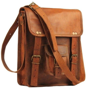 Generic Adult Adjustable Leather Compact Laptop Bag, Brown, 1-Piece