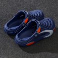 thumbnail image 5 of Men's Close Toe Platform Sandals Wide Width Breathable Slip on Clogs Lightweight Non Slip Garden Work Shoes Blue Size 8, 5 of 7