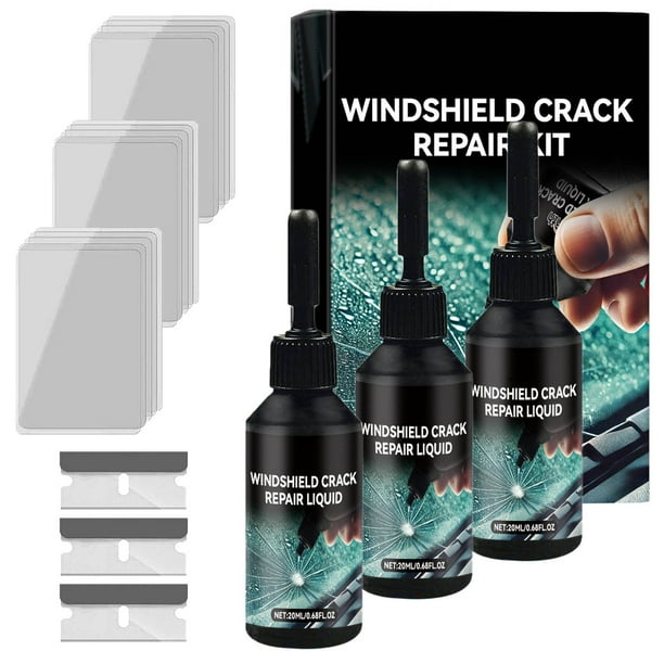 Kit de reparación de parabrisas para automóviles | Líquido reparador de grietas y desconchones (20 ml) | Solución rápida para una visión nítida y una conducción segura | Aplicador fácil de usar