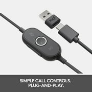 سماعة رأس ستيريو سلكية على الأذن بمنفذ USB من Logitech Zone 750