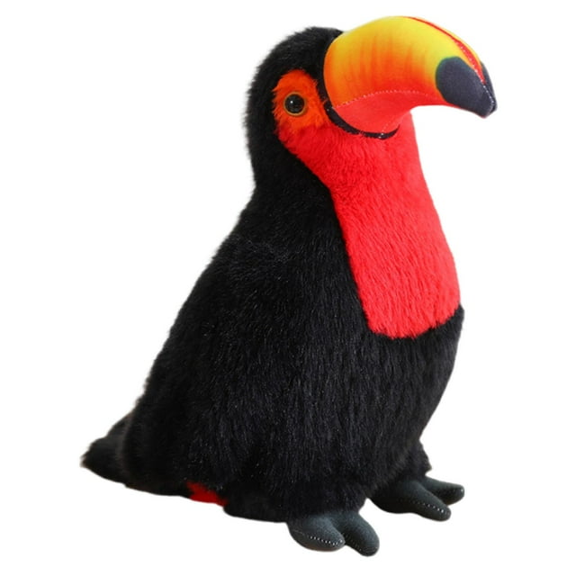 Milaget Peluche Toucan Dessin Animé Poupée Douce Rembourrée pour Festivals Salon Vacances Rouge