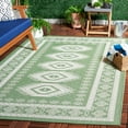 thumbnail image 3 of SAFAVIEH Machine Washable Rug Indoor/Outdoor Bermuda Collection - Bermuda Fredrick Geometric Indoor/Outdoor Area Rug, Green/Ivory, 5'3" x 7'6", 3 of 13