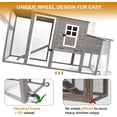 thumbnail image 5 of PETSCOSSET Chicken Coop with Wheels, 75" Mobile Chicken Tractor with Run, Waterproof Wooden Hen House with Nesting Box & Pull-Out Tray, Poultry Cage with Handle & Asphalt Roof, Grey, 5 of 8