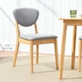 thumbnail image 6 of Best Choice Products 2-Piece Mid-Century Modern Wood & Upholstered Dining Chair Set - Oak/Light Gray, 6 of 8
