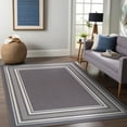 thumbnail image 3 of Beverly Rug Indoor Bordered Area Rugs, Non Slip Rubber Backing Modern Living Room Area Rug, Gray, 5'x7', 3 of 11