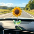thumbnail image 5 of 20pcs Spring Wobbly Flower Car Dashboard Ornament Interior Decor | Shaking Head Sunflower Car Dashboard Decorations, Dashboard Flowers Car Decor & Home Office Desk, Shape D, 10PC, 5 of 6