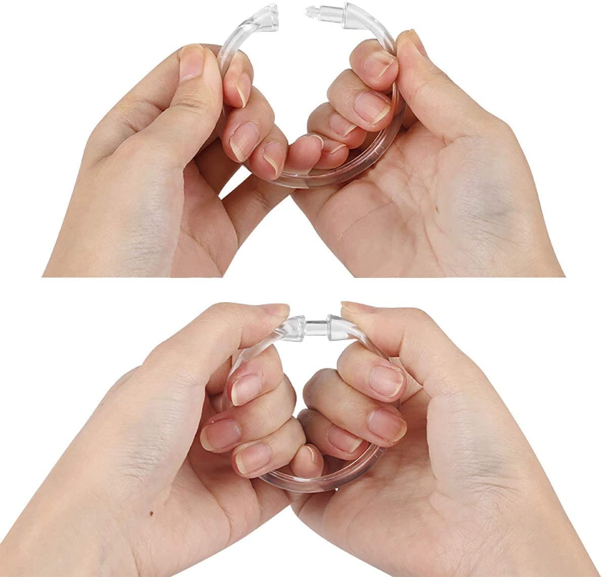Qulable Shower Curtain Rings-12 Pack- Plastic Shower Curtain Hooks O-Shaped Rings Hook Glide Easily on Bathroom Shower Rod(Clear)