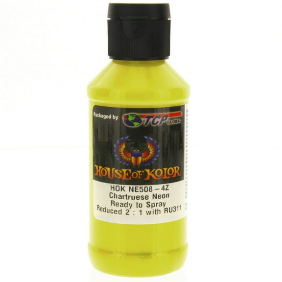 4 oz CHARTREUSE NEON NE508/NE-508 HOUSE OF KOLOR-PAINT Pre Blend Ready-to-Spray