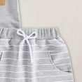 thumbnail image 5 of Toddler Boys Summer Outfits Set Short Sleeve Cotton Pocket Tops and Solid Color Drawstring Shorts Set 2 Piece, 5 of 6