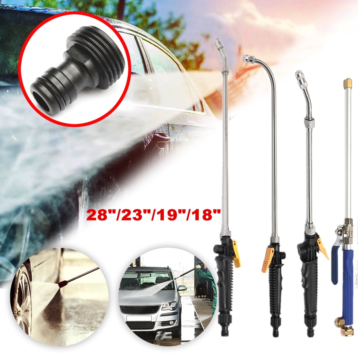 Function High Pressure Car Home Blue Wash Sprayer Cleaner Nozzle Water Gun Hose