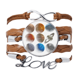 thumbnail image 1 of Planetas del sistema solar celestial Pulsera de cuero Negro trenzado pulsera de cuerda de amor Unbranded M, 1 of 3