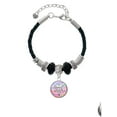 thumbnail image 2 of Delight Jewelry Silvertone Domed Multi Color CDA Lil Sister Celtic Knot Leather Bead Bracelet, 7"+2" Extender, 2 of 4