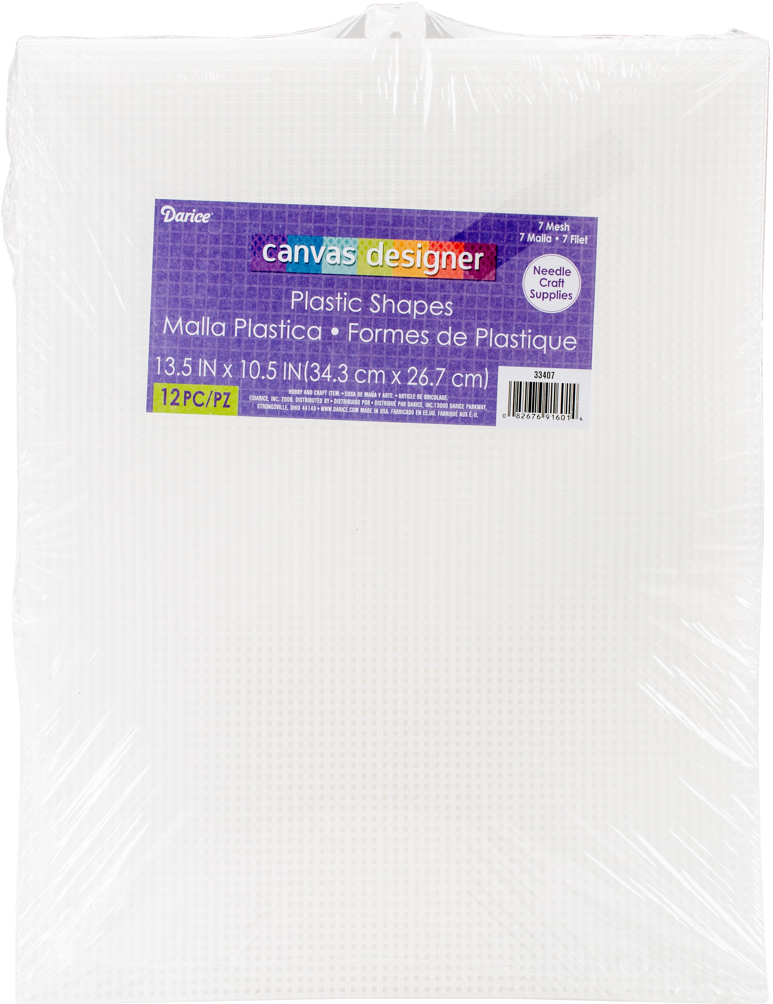 1 Darice Clear Plastic Canvas Sheet 7 Count 10-1//2 x 13-1//2 Inches 7 Mesh One