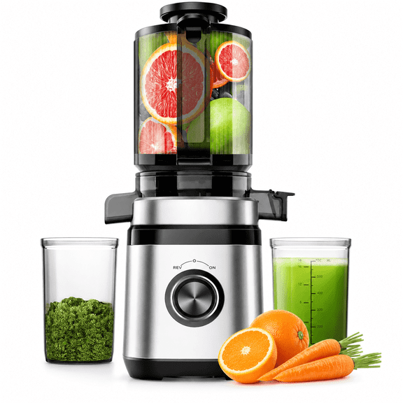 NIUTA® Juicer Machines, 4.41"-arge Wide Feed Feed Chute Masticating Cold Press Juicer, 350W Slow Masticating Juicer for Whole Fruits and Vegetables, High Juice Yield Juice Extractor Machine