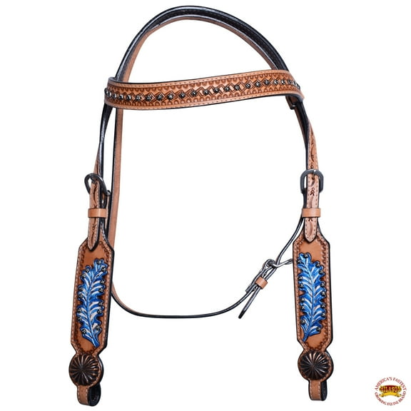 Hilason Western Horse Headstall Bridle American Leather Tan
