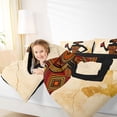 thumbnail image 3 of Castle Fairy Modern Black Female Figure Holding Wine Queen Comforter Set 3 Pieces,Abstract Tribal Print Style Comforter Sets Queen,Beige Gold Red,Black Reversible,1 Comforter and 2 Pillowcases, 3 of 6