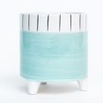 thumbnail image 1 of Planteuse à Rayures Aqua et Blanches, 1 of 1