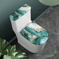 thumbnail image 2 of SEANATIVE Green Marble Print Toilet Lid Covers for Bathroom Toilet Lid Dust Cover and Toilet Tank Lid Cover 2 Pieces Toilet Seat Cover Protector with Elastic Bottom Toilet Seat Cover Protector, 2 of 7