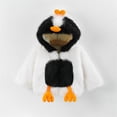 thumbnail image 2 of lnmuld Kids Penguin Animal Hooded Jacket Full Zip Soft Fuzzy Plush Costume Coat for Dress Up White,2-3 Years, 2 of 5