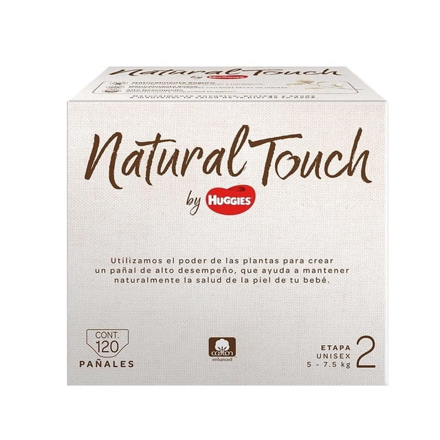 Pañales Natural Touch By Huggies Etapa 2 120 piezas