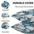 thumbnail image 4 of Waterproof Throw Pillow Covers Set of 2, 26x26 Inch Teal Blue Coastal Decorative Pillowcases Outdoor Pillow Slip Cushion Covers Set for Couch Tent Retro Stripe Botanical Beach Turtle, 4 of 7