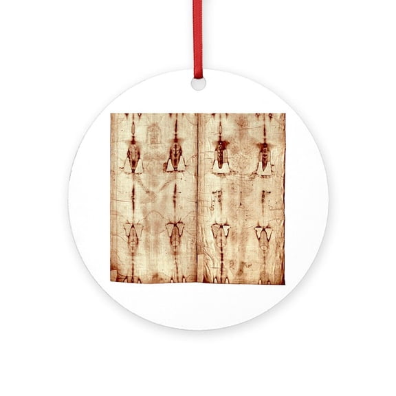 CafePress - Shroud Of Turin Full Length Front -  Round Wood Ornament 4"