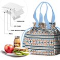 thumbnail image 4 of Boho Bohemia Geometric Line Art Drawstring Lunch Bag Women - Drawstring Lunch Bag Insulated for Work Office - Stain-Resistant Large Lunchbags for Women with Multi-Pockets, 4 of 6