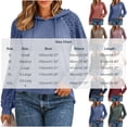 thumbnail image 3 of Gaigiky Shirts for Women Round Neck Drawstring Hoodies Solid Color Lace Spliced Long Sleeve Loose Fit Fall Daily Casual Pullover Outfits, 3 of 7