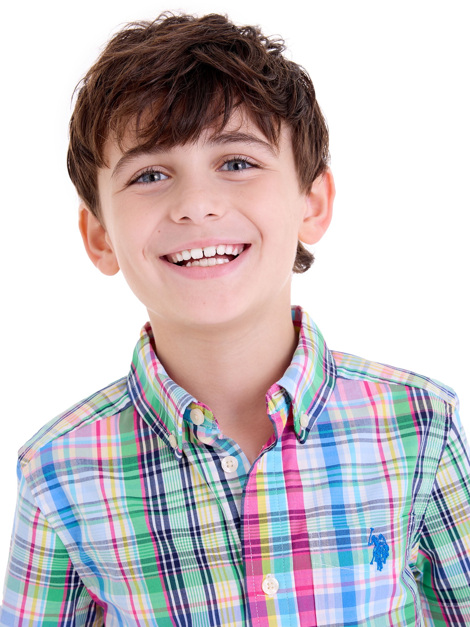 U.S. Polo Assn. Short Sleeve Button-Up Shirt for Boys, Sizes 4-18