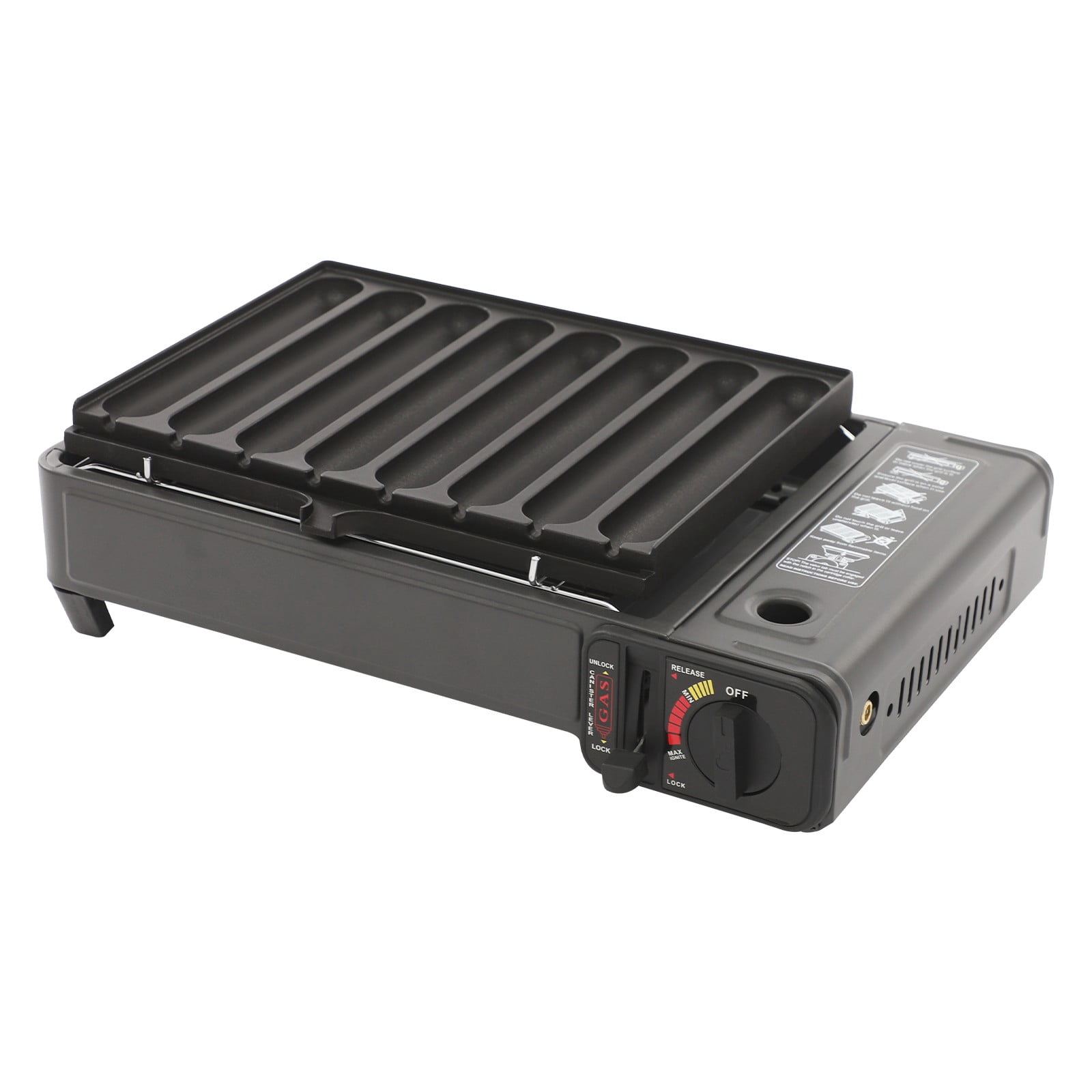 2.2KW Butane Stove Portable Camping Gas Stove Gas Grill Stove Outdoor Cooking Black