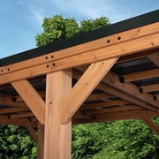 Backyard Discovery Kingsport 20x12 Cedar Wood Carport, Galvanized Steel Roof, PowerPort
