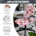 thumbnail image 6 of POLERO All-in-One Office Swivel Chair Slipcover with Strawberry Floral Pattern, Brushed Elastic Fabric Washable Soft Cover for Home and Executive Office, 6 of 7
