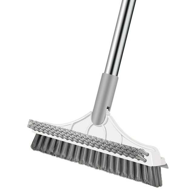 Cepillo fregador de suelo 3 en 1 con mango largo, fregador de suelo de ducha giratorio de 120 °, cepillo de limpieza del hogar para baño y cocina