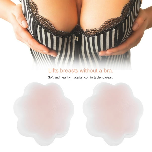 Womens Silicone Self-adhesive Nipple Covers Breast Enhancer Bra Pads  Stickers